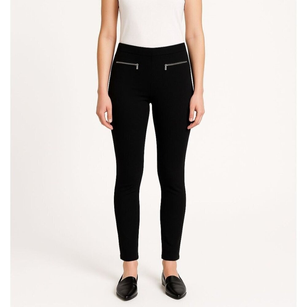 Roberto Cavalli Womens Black Skinny Pants With Zipper Pockets Size 8